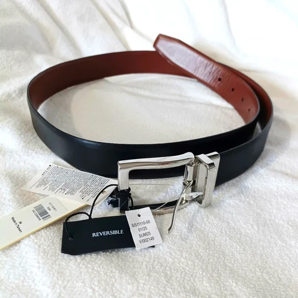 NWT Banana Republic Reversible Black and Brown Leather Dress Belt Size 34